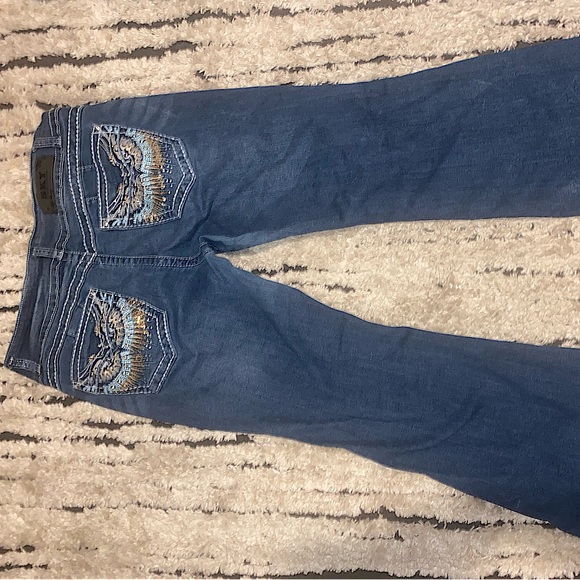 Sky embroidered blinged flared pants size 11/12 (stretchy) - Picture 2 of 2